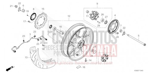 ROUE ARRIERE CBF125NAR de 2024
